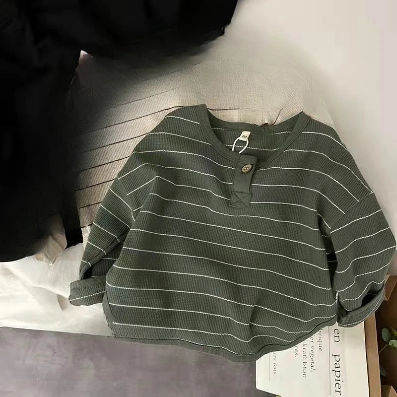 Tania Casual Loose Striped Long Sleeve Tops