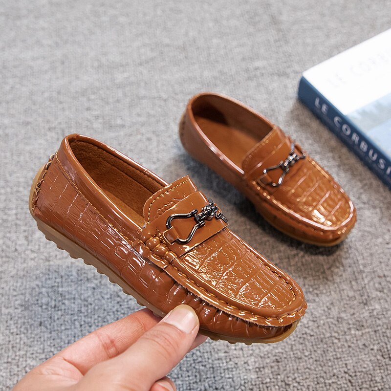 Boys Versatile Wedding Shows Kids Fashion Solid slip Children Moccasin Shoes - GuGuTon