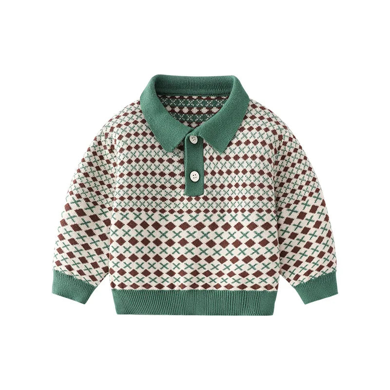 Omar Pullovers Elastic Plaid Knitted Sweaters