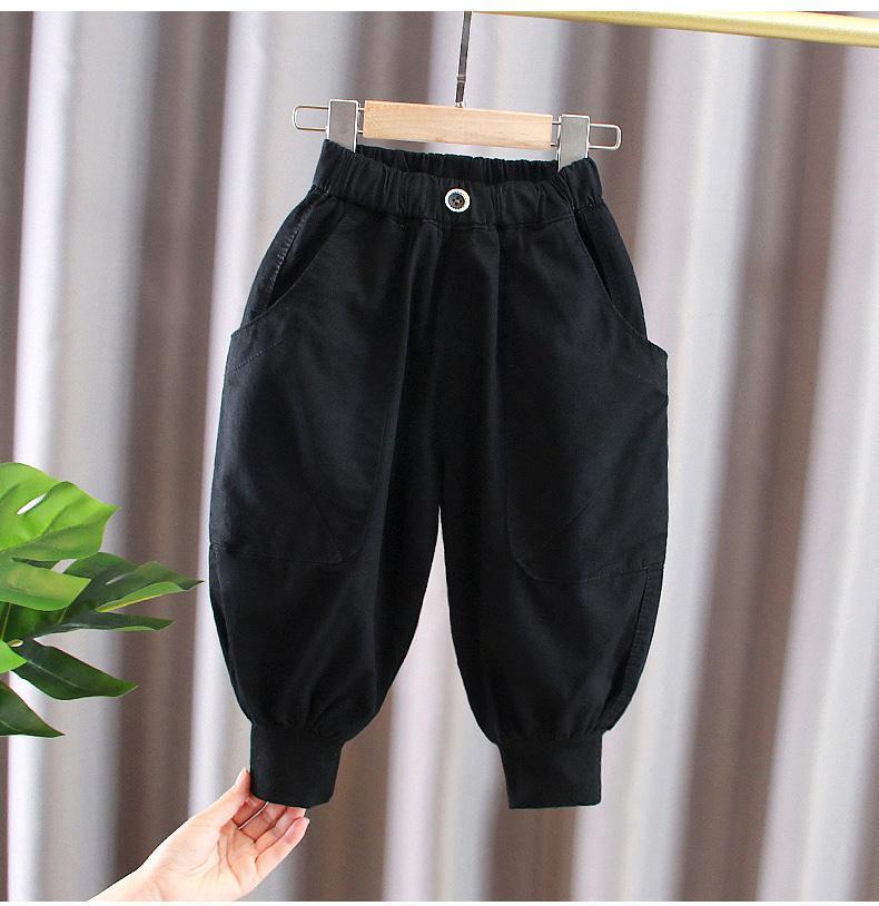 New Loose England Style Spliced Pocket Cotton Harem Wide Leg Trousers