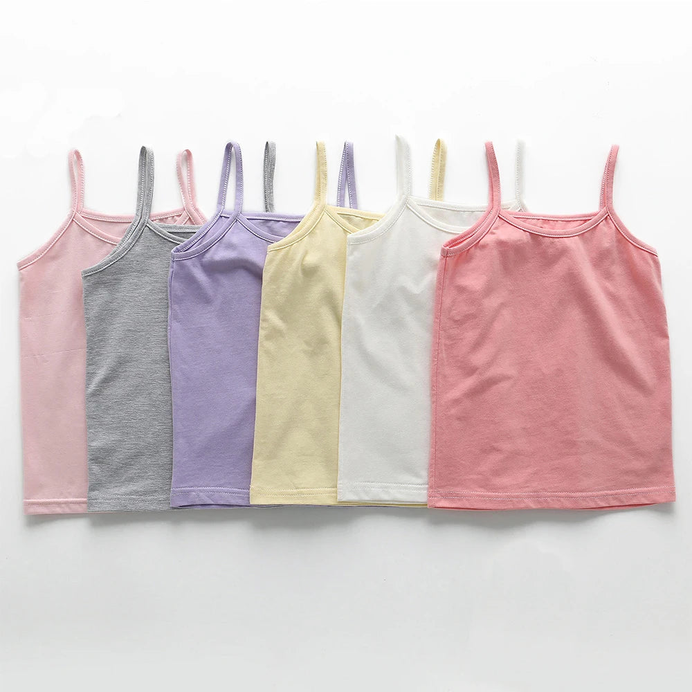Isabella Summer Girls String Baby Children Women Cotton Camisole T-shirt Kids