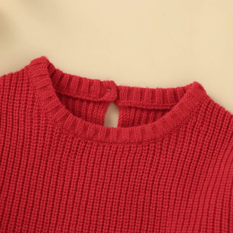 Enzo Solid Color Long Sleeve O-neck Sweater