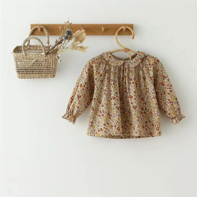 Amelia Cotton Floral Tops for Baby Girls