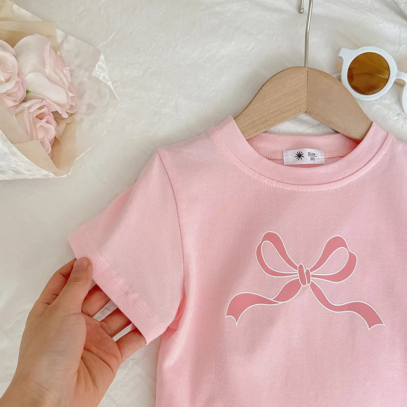 Vega Bow Children's Yankee Tops Baby Casual Korean Version