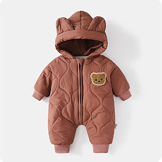 Fleece Bear Hooded Jumpsuit!