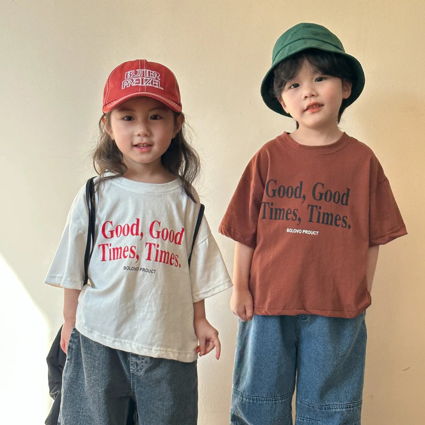 Emma Fashion Loose Children Letter Print Tees Kid Casual