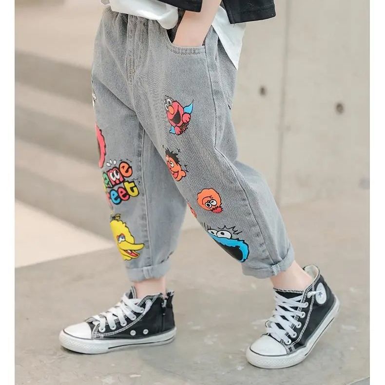 New Funny Head Medium Big Children's Casual Children's Clothing Pants