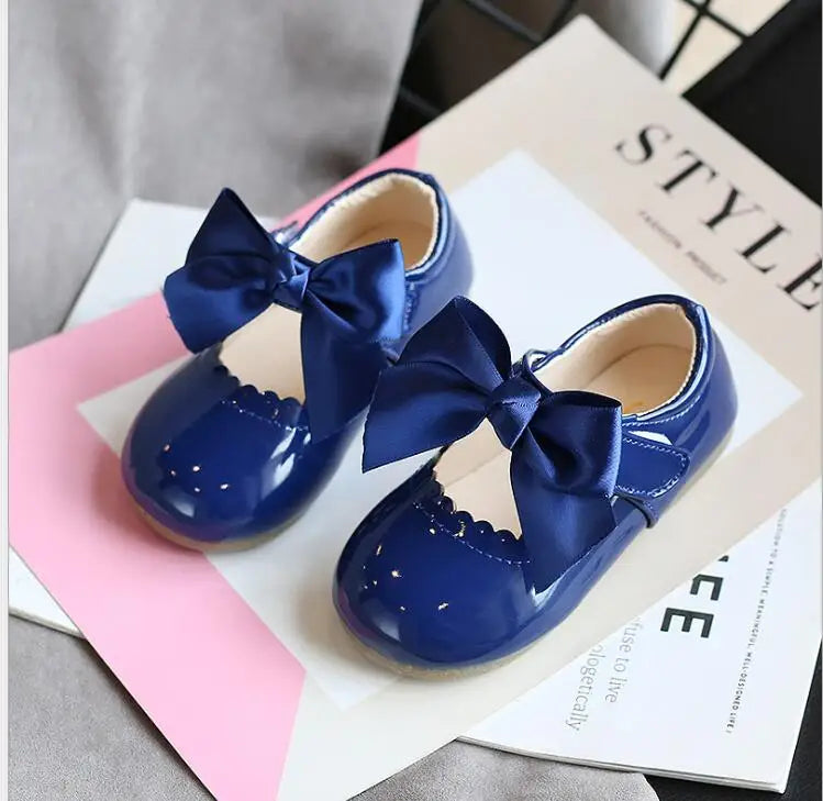 Newest Spring Autumn Baby Girls Fashion Patent Leather Flats Shoes