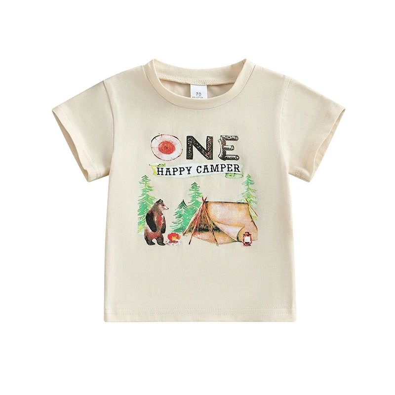 Amalia Cute Cartoon Short Sleeve Round Neck Tops