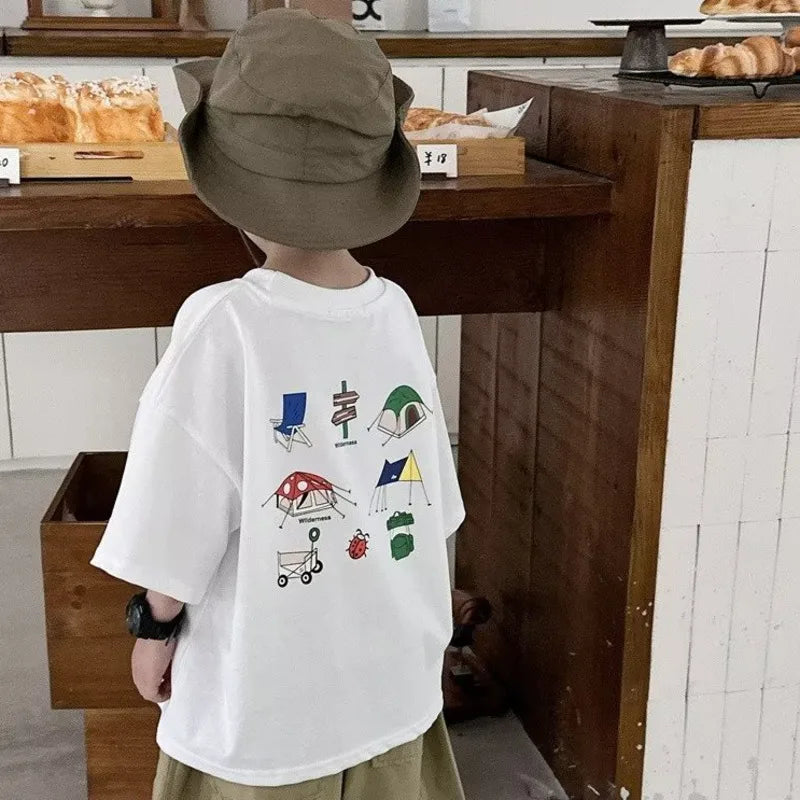 David Short Sleeve T-shirt Round Neck Top
