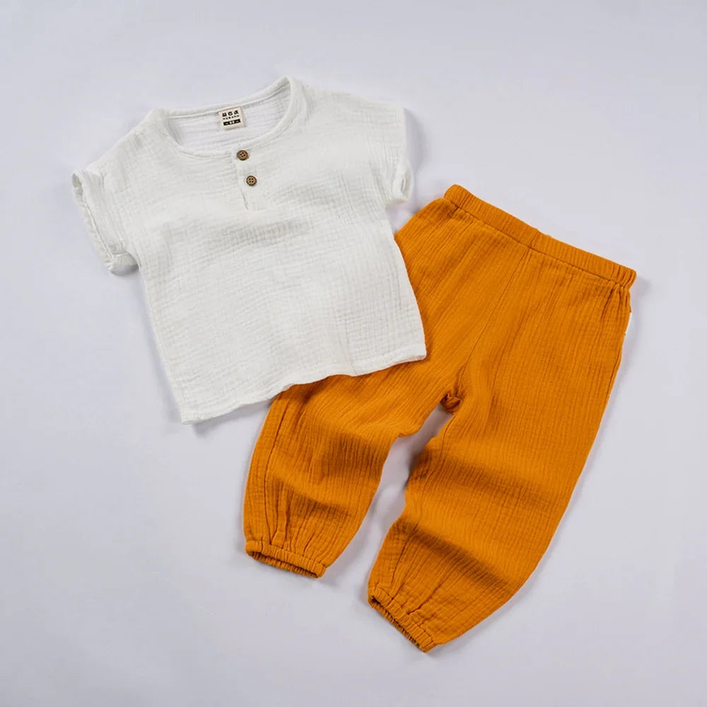 Organic Outfits Cotton Solid Long Sleeve Loose Children Two Piece Set - GuGuTon baby store - Baby Fashion - Toddlers Outfits - Babies Outfits - Toddler Clothes - Kids Clothing - Newborn Clothes - Newborn Wear - Kids Wear - Trending Clothes - Trending Outfits - Fall Fashion - Winter Fashion - Girls Clothes - Boys Clothes - Babies Wear - Kids Accessories - KidsWear - Summer Clothes - Summer Fashion - Summer Trend - Falls Sweaters - Tops - Bottom - Jeans - Blouse - Dresses - Newborn Dresses - Toys