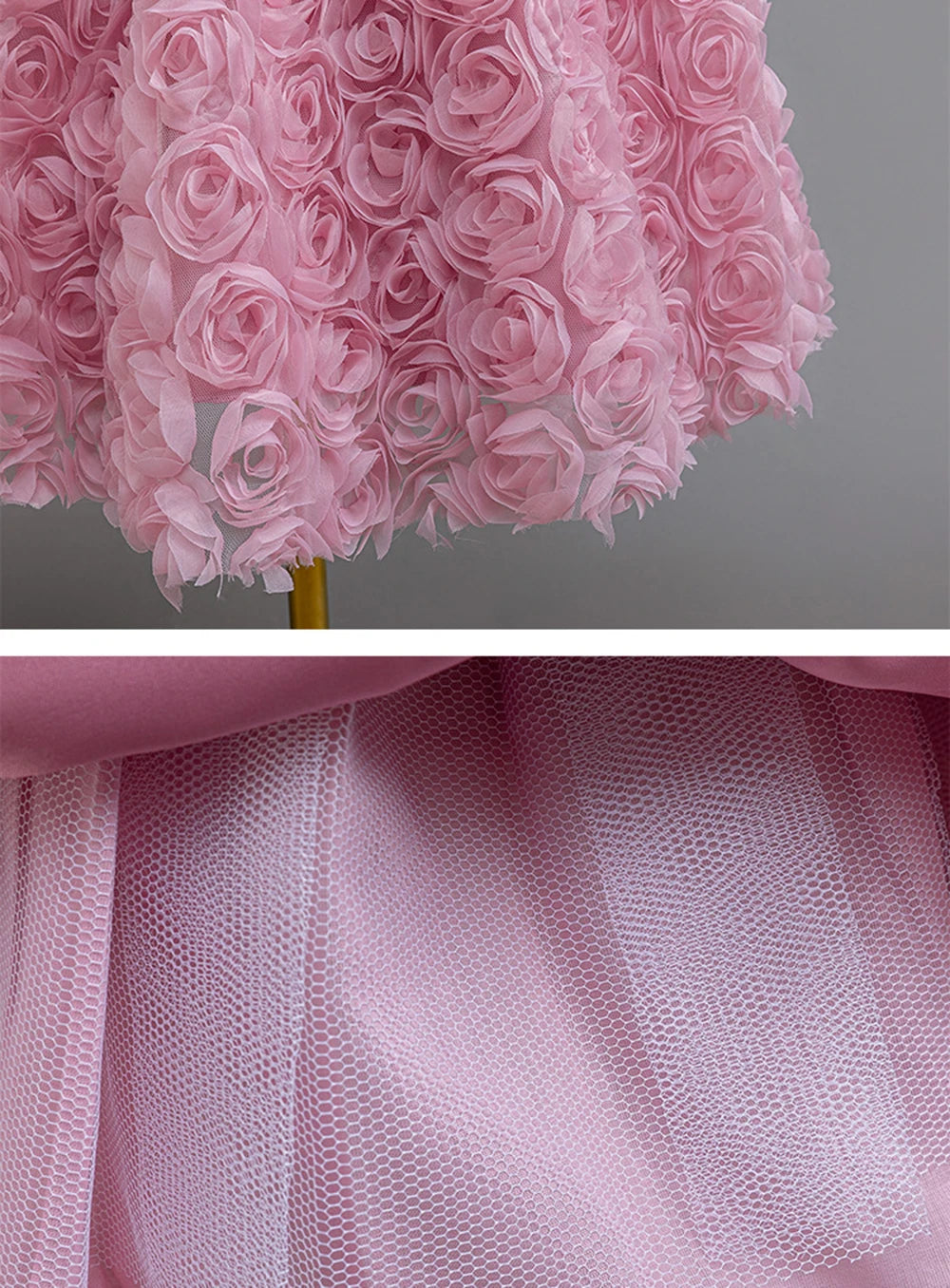 HETISO Flower Girl Dress Tutu Children's Party Dresses Fluffy Kids Performance