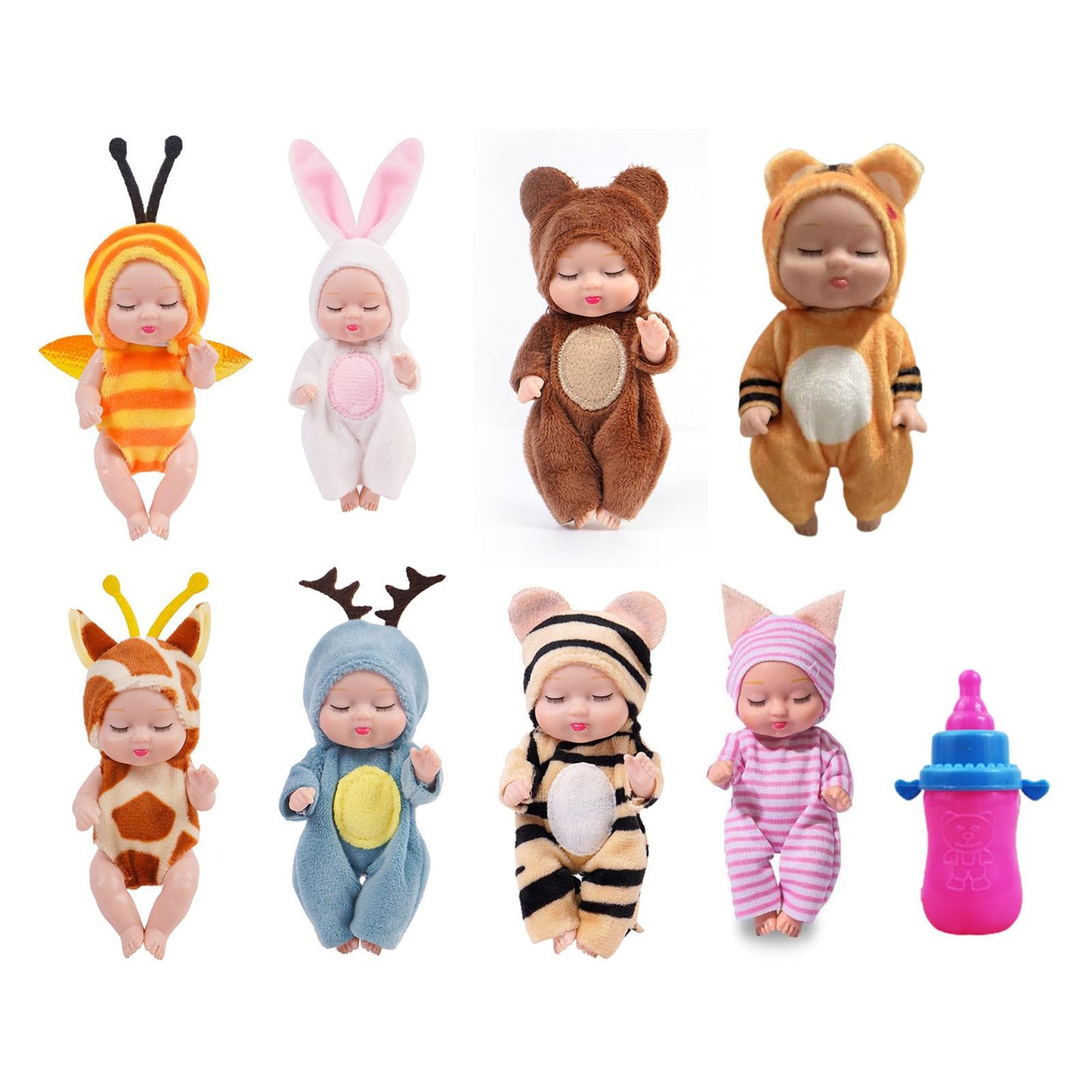 Rebirth Sleeping Simulated Moveable Joints Mini Soothe Cute Sleep Baby Dolls - GuGuTon