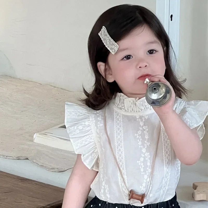 Bernie Sleeves Embroidery Floral Blouse Top