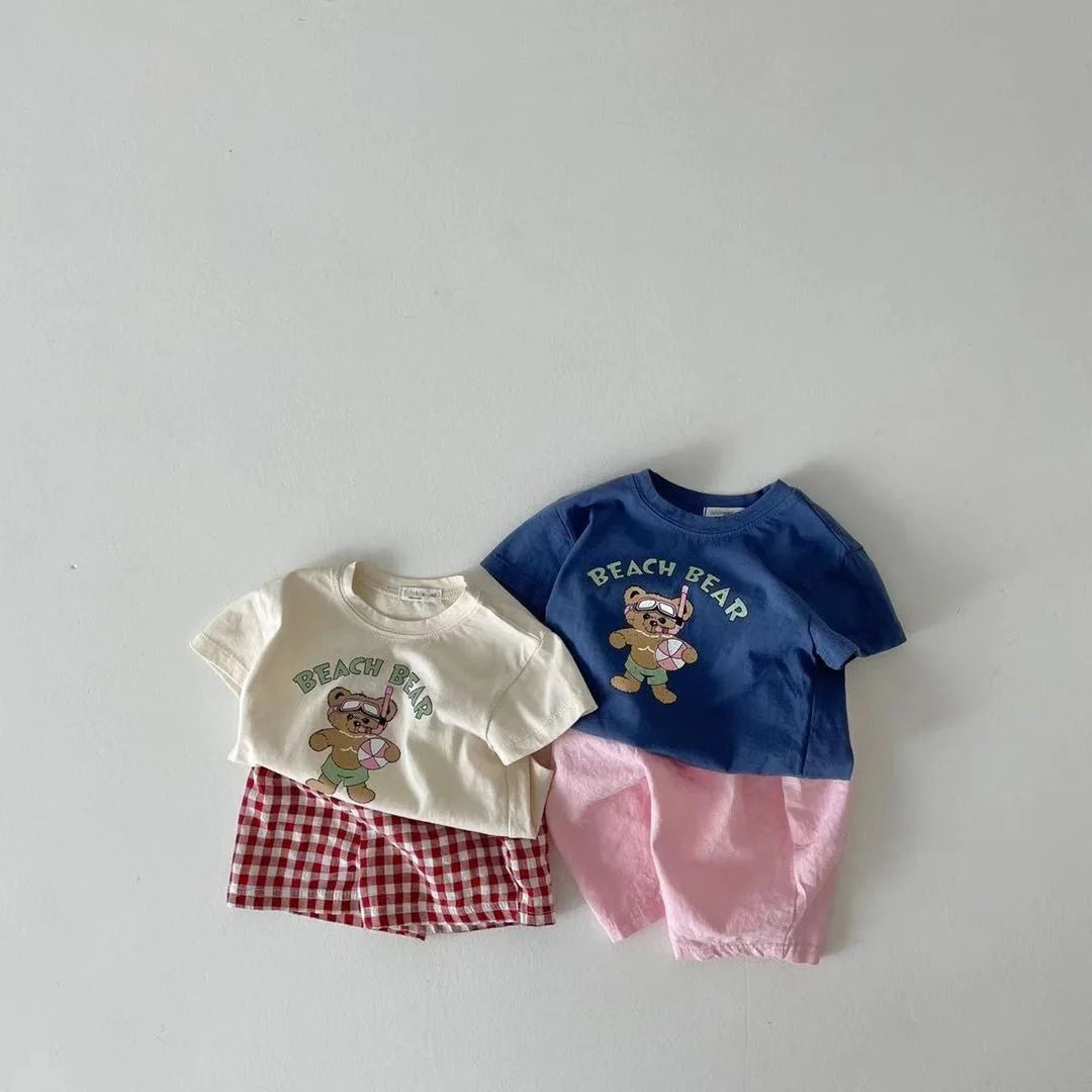 Lucas Short Sleeve Infant Bear Cotton Casual T Shirt