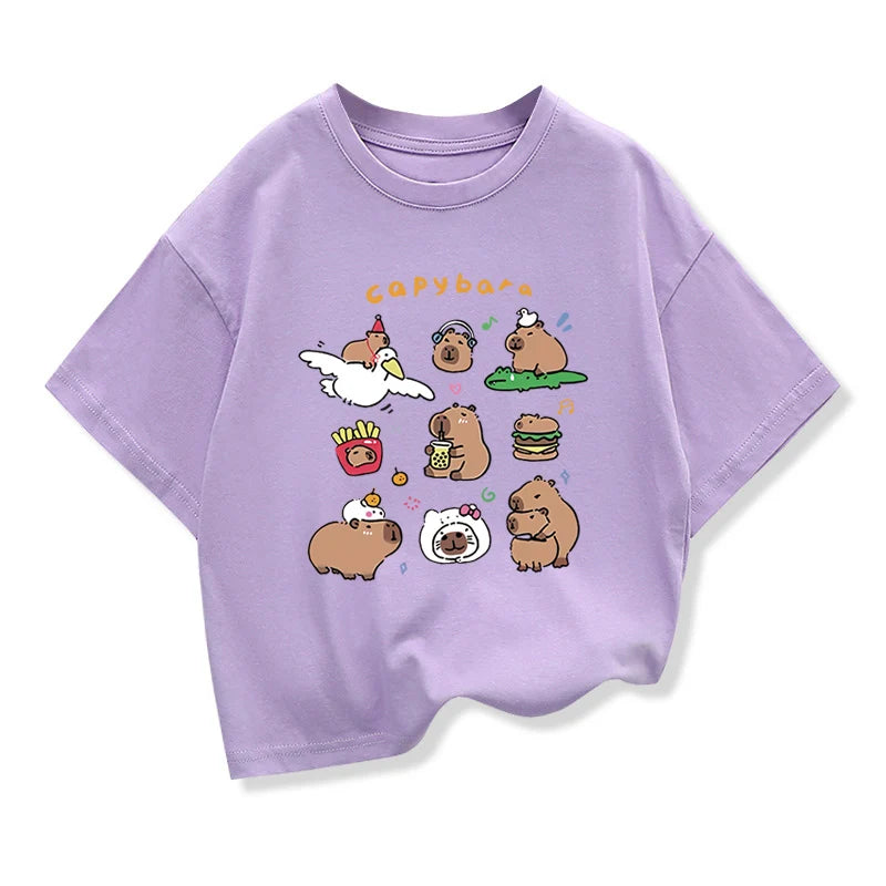 Ethan Cute Capibara Short Sleeve Tees