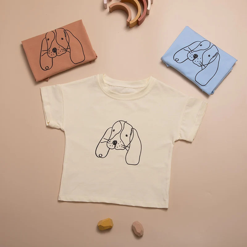 Santiago Solid Color Cotton Short Sleeved Tops