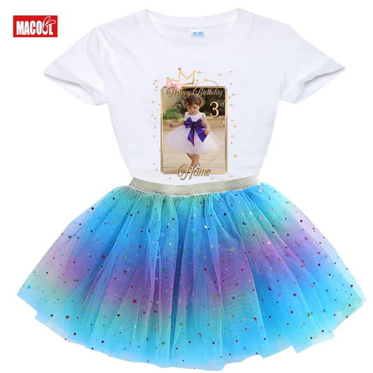 Kim Girls Birthday Princess Tutu Outfit Set