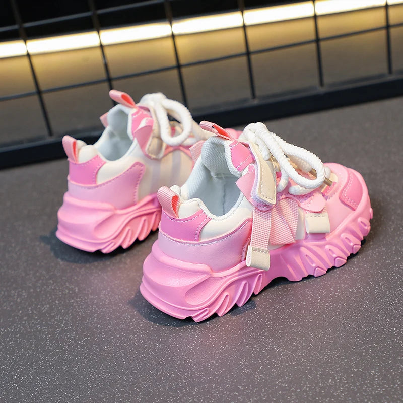 Kids Sport Chunky Shoes Mesh Breathable Casual Girls Sneakers