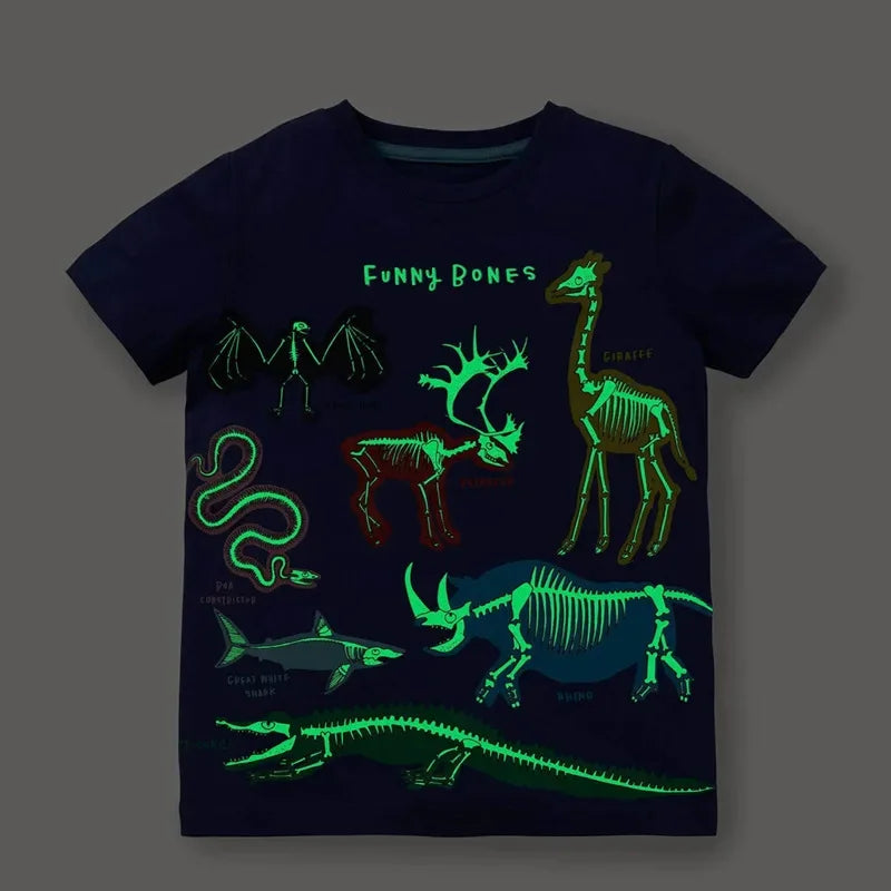 Juan Cartoon Shark Dinosaur Cotton Tees