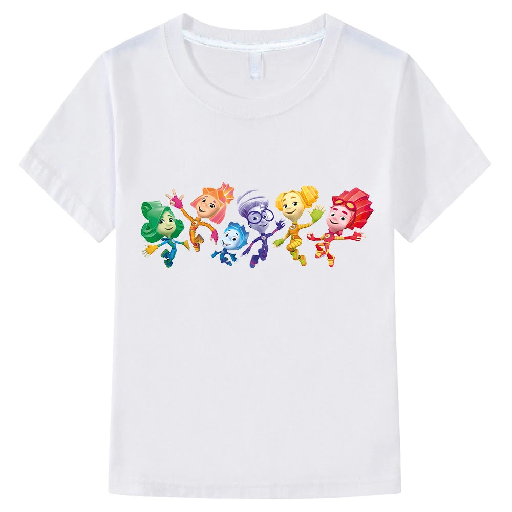 Lisandro Round Neck Loose Cute Print Tees