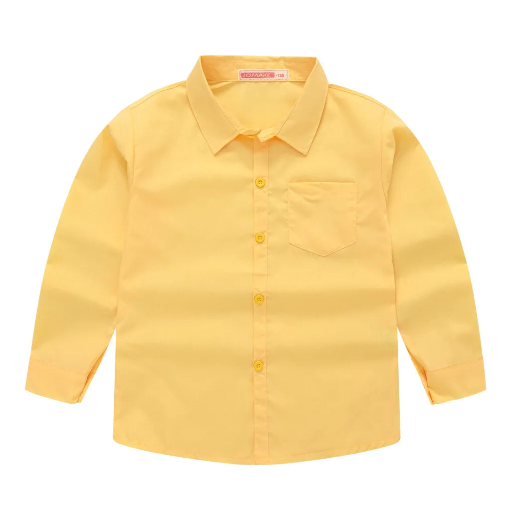 Renso Cotton Boy Long Sleeve Solid Shirt