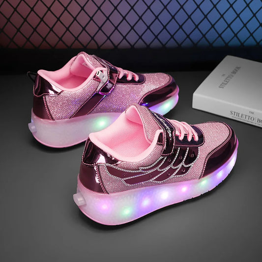 Dual-Use Sneakers Roller Shoes for Kids
