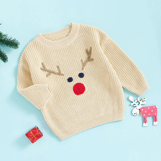 Andy Reindeer Baby Little Boy Christmas Sweater - GuGuTon baby store - Baby Fashion - Toddlers Outfits - Babies Outfits - Toddler Clothes - Kids Clothing - Newborn Clothes - Newborn Wear - Kids Wear - Trending Clothes - Trending Outfits - Fall Fashion - Winter Fashion - Girls Clothes - Boys Clothes - Babies Wear - Kids Accessories - KidsWear - Summer Clothes - Summer Fashion - Summer Trend - Falls Sweaters - Tops - Bottom - Jeans - Blouse - Dresses - Newborn Dresses - Toys