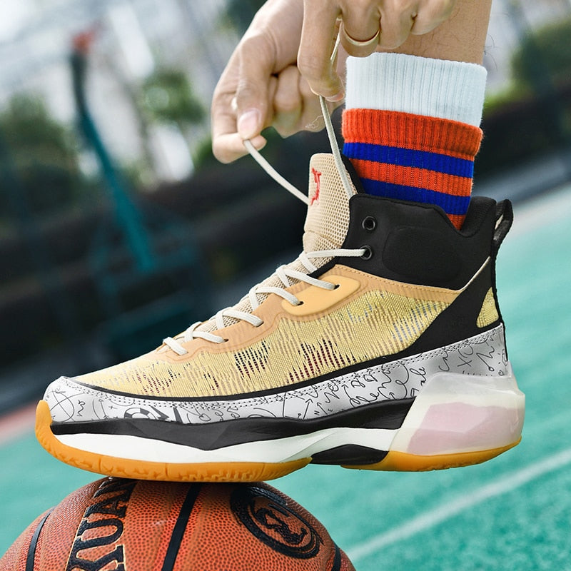 Super Cool Boys High Ankles Sneakers Good Quality Basketball Shoes