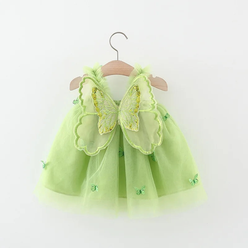 Summer Baby Girls' Princess Party Birthday Dress Butterfly Wings