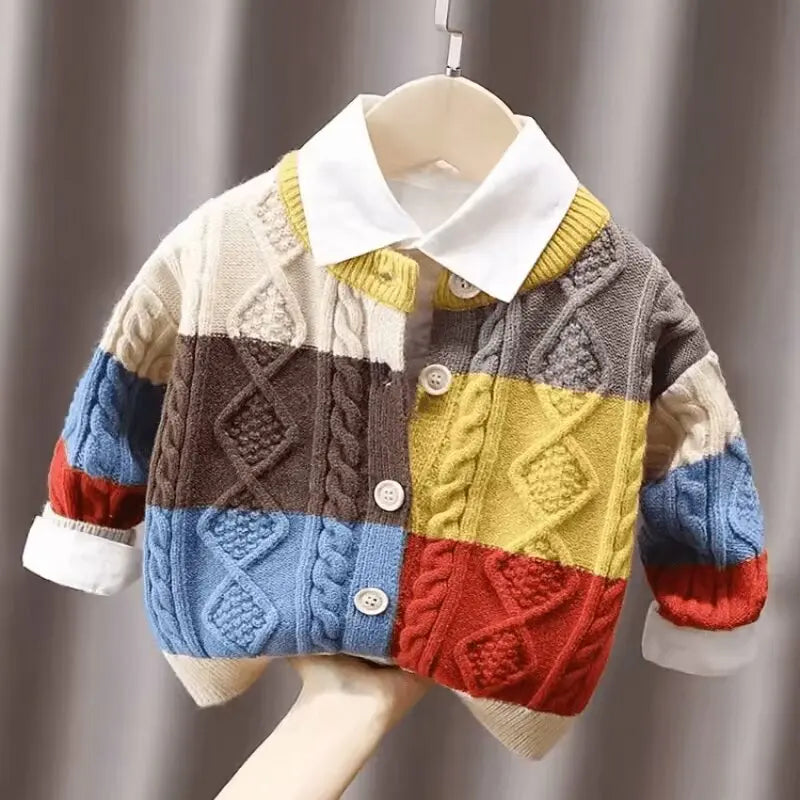 Sebastian Button Solid Long Sleeve Knit Sweater