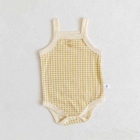 Baby Girl Plaid Camisole Bodysuit