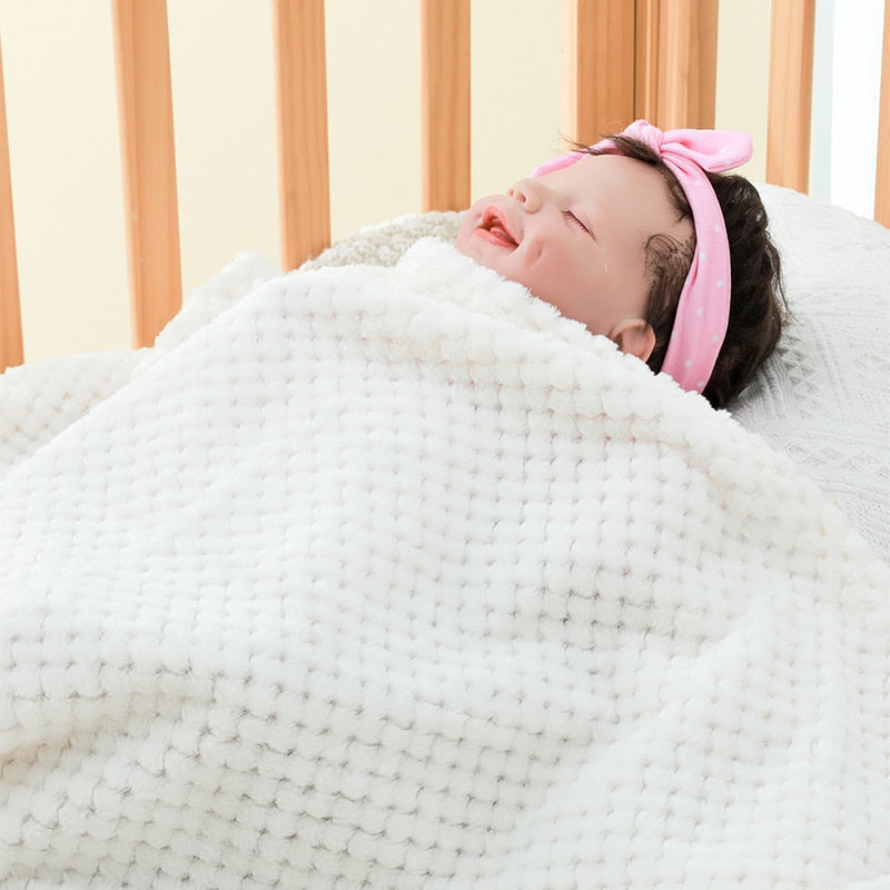 Fernando Thick solid flannel square baby blanket, swaddling for kids.
