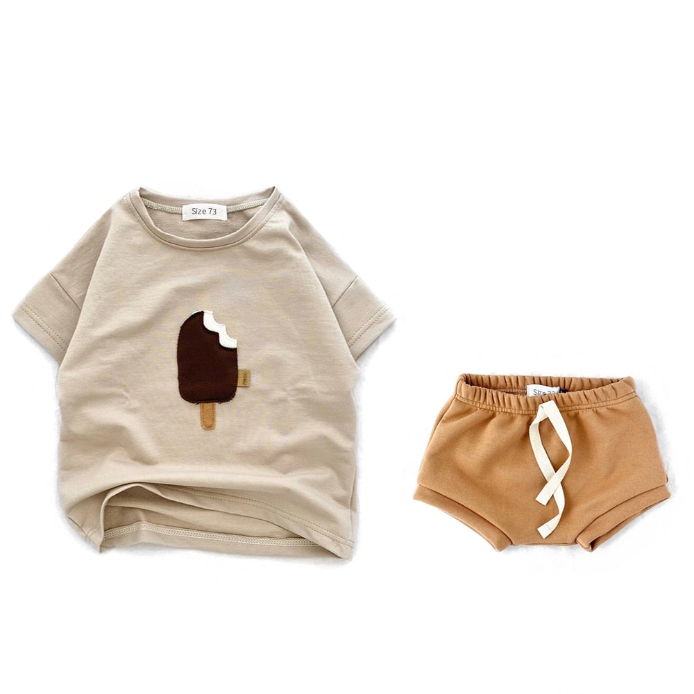 Jose Boys Pure Cotton Sleeve Summer Oversize Patch Popsicle - GuGuTon