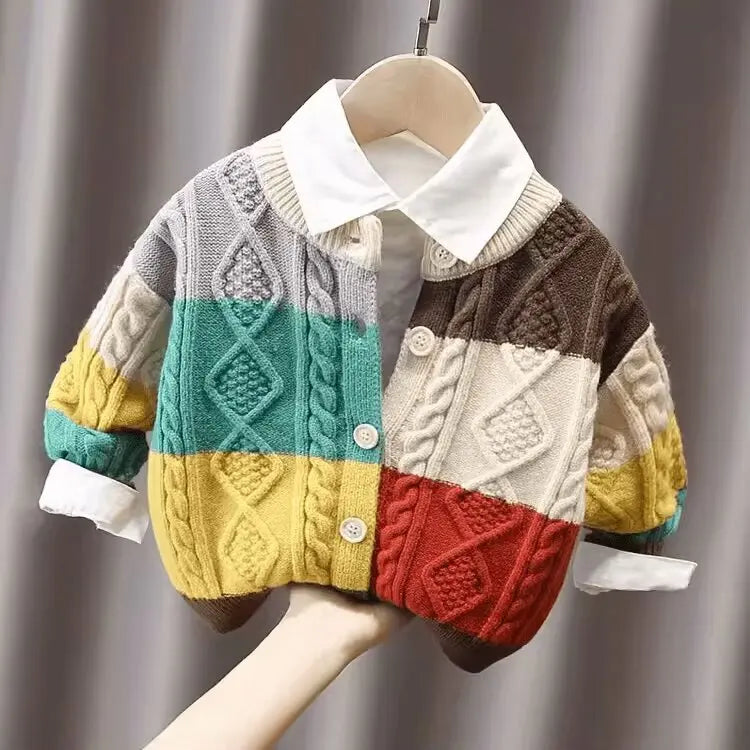 Sebastian Button Solid Long Sleeve Knit Sweater