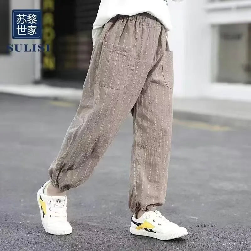Ignacio Linen Children's Boy Trousersloose Slacks Baby
