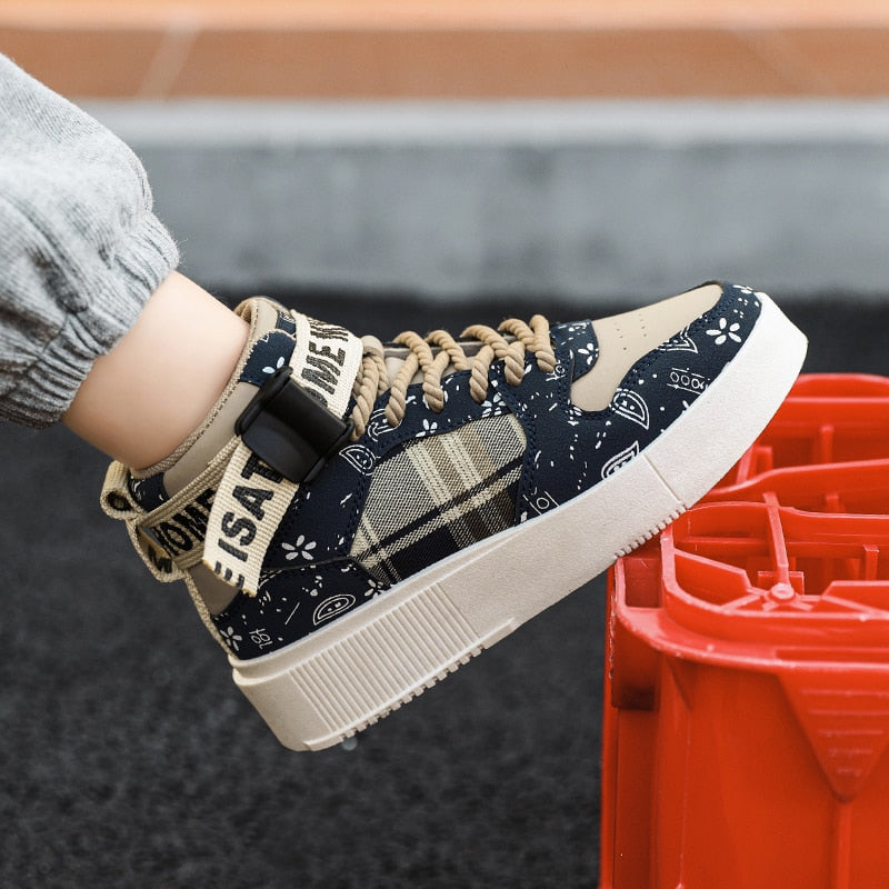 Brand Kids Sport Tennis Shoes Boys High Top Street - GuGuTon