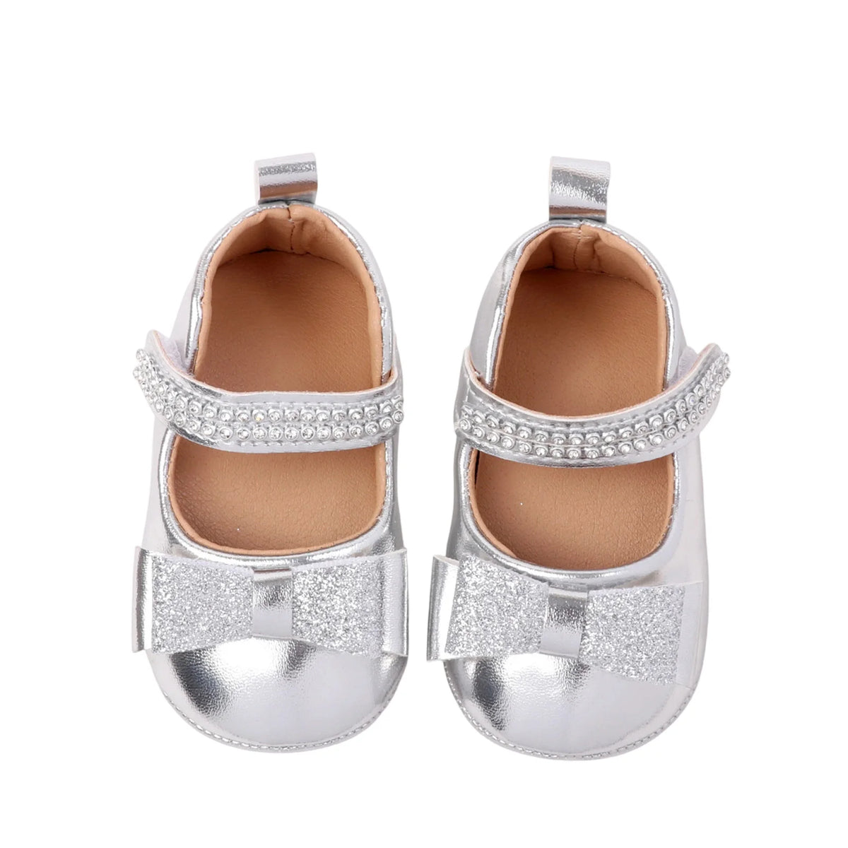 0-18months Baby Girl Leather Princess Shoes Decorative Glitter Bows shoes for infant girls Rhinestone Soft Non-Slip Shoes