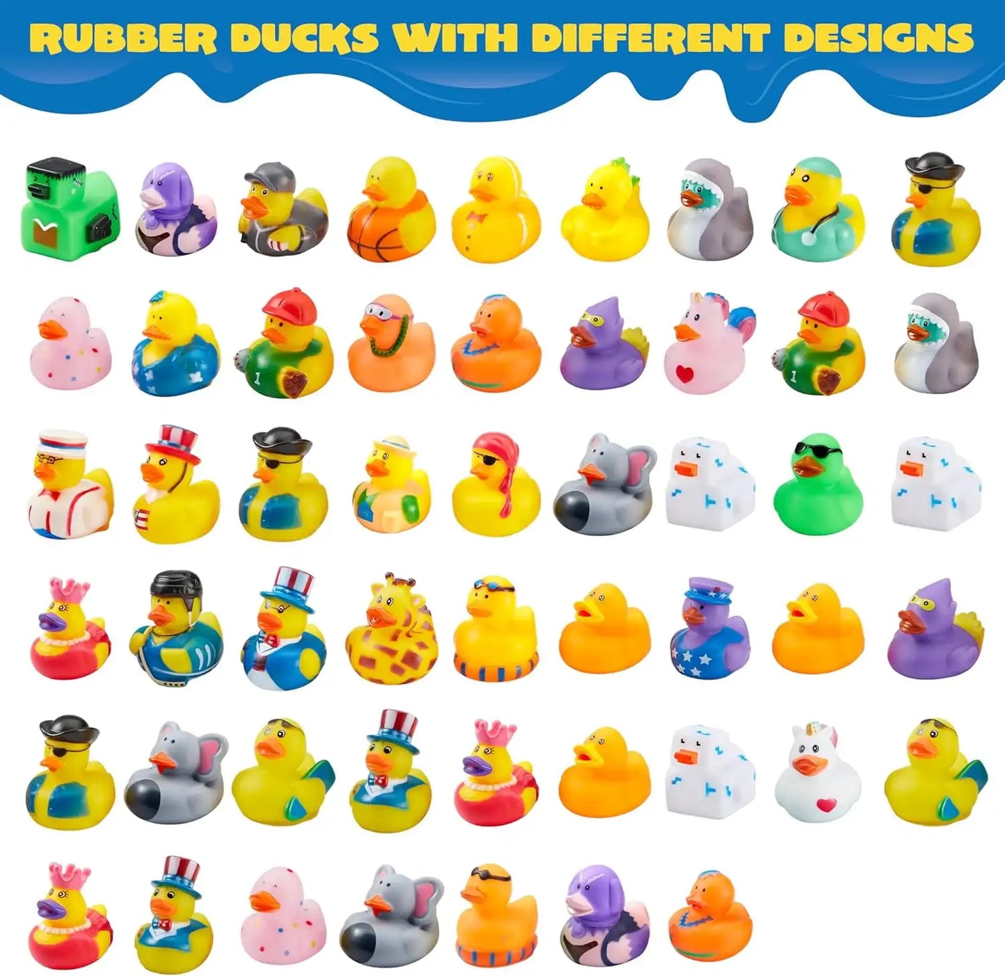 Joyfy Rubber Ducks Random Assortment Mini Toys for Kids Bath