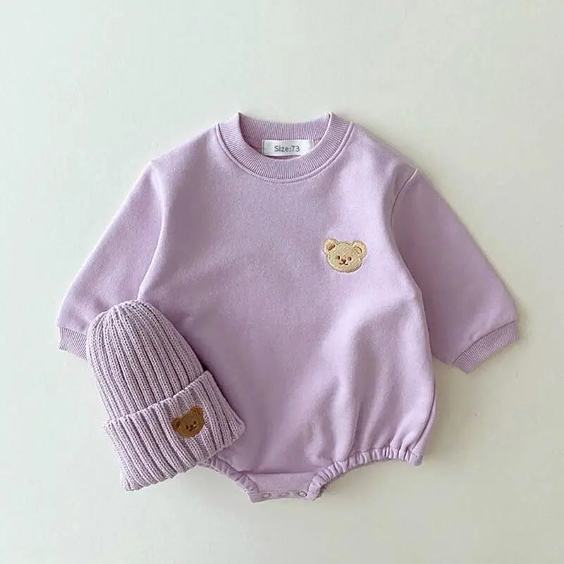 Neftaly Baby Long Sleeve Romper Girl Infant printed bear