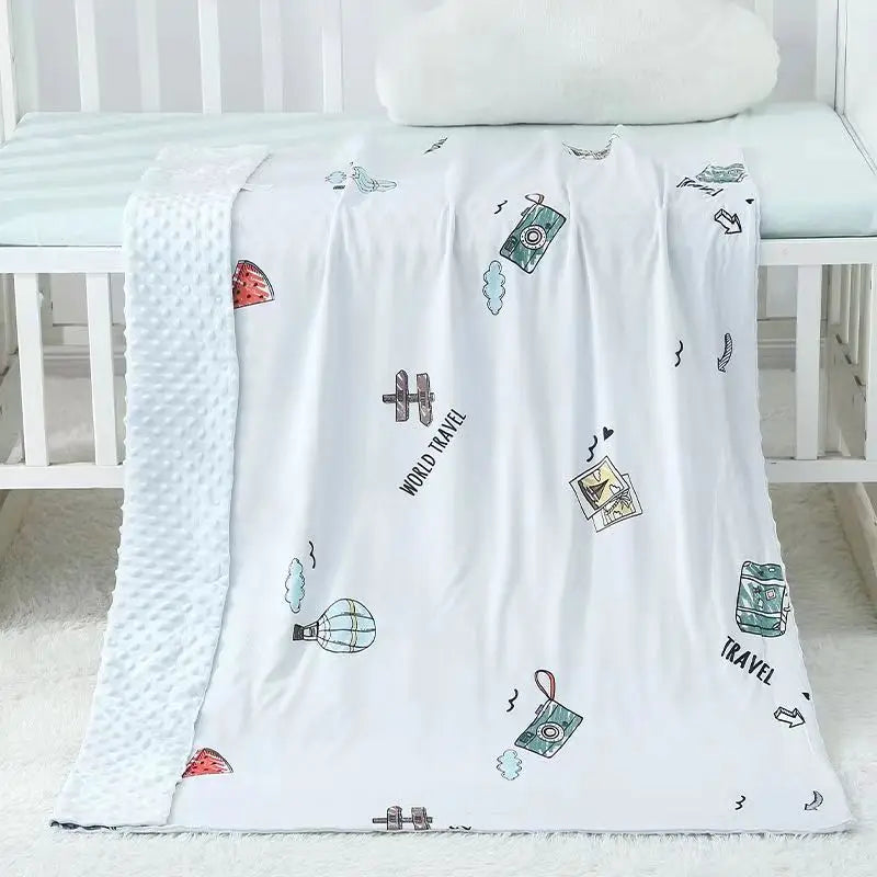 Newborn Baby Blanket Warm Double Layer Swaddle Wrap Thermal