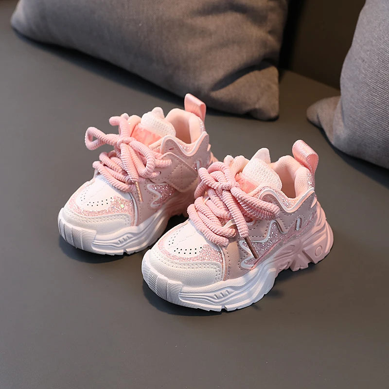 Children's Shoes 2026 New Toddler Girls Sport Shoes Soft Sole Breathable Outdoor Tennis Fashion Kids Sneakers EU21-30
