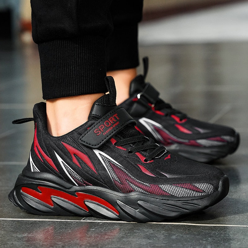 Hook and Loop Athletic Running Shoes for Boys Big Kids