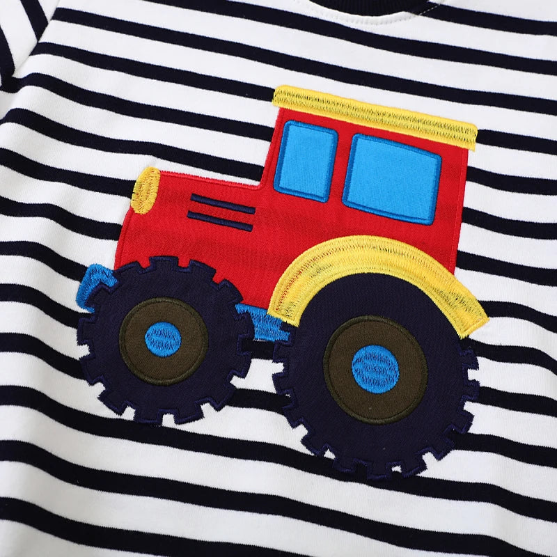 Yael Embroidered Cartoon Tractor Sweater