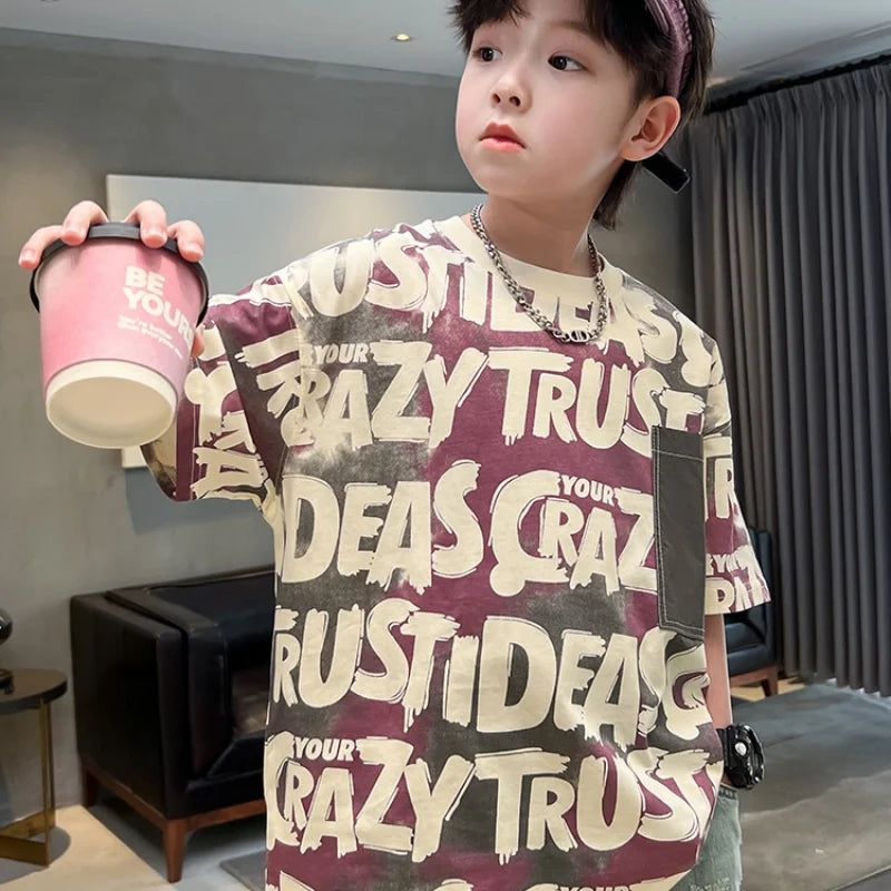 Tailer Summer Boys Cotton Children Tees
