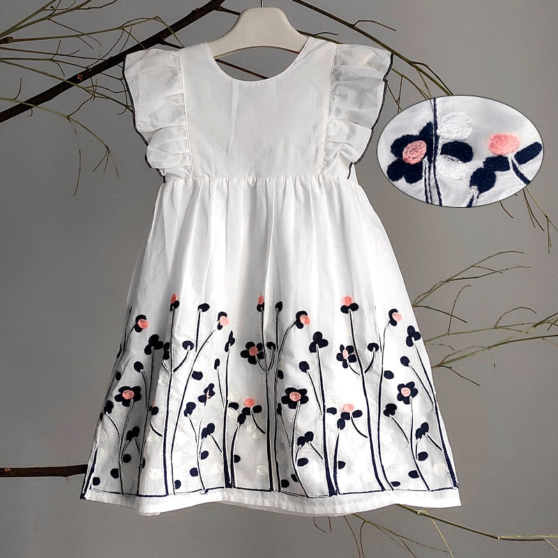 Elena Baby Girl Summer Dresses White Princess Clothes Casual - GuGuTon