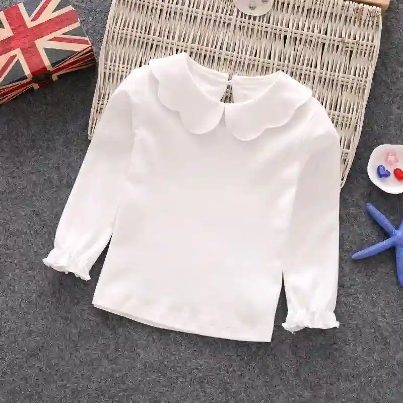 Frida Sweet Petal Collar Long Sleeve Tops