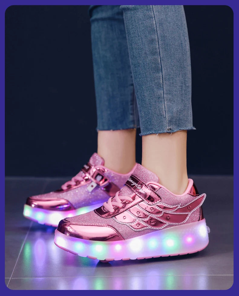 Dual-Use Sneakers Roller Shoes for Kids