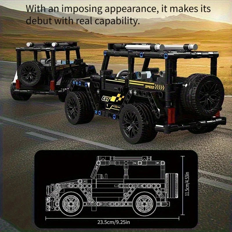 1630 Black Car Building Blocks, Suitable as Birthday/Christmas/Halloween/Thanksgiving/New Year/Party Gifts.