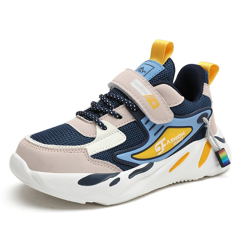 Boys Mesh Breathable Running Sports Kids Flat Casual Shoes Big Size 39 40 - GuGuTon